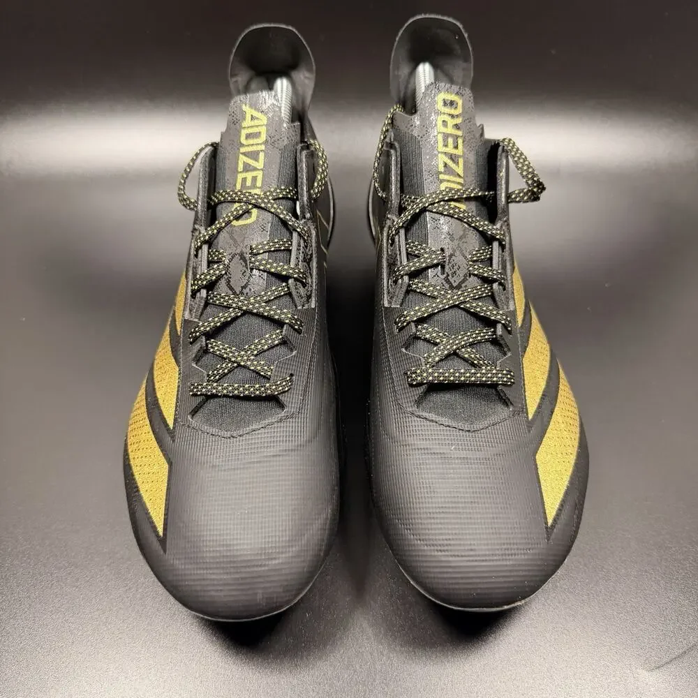 Adidas Adizero Electric Football Cleats Black Gold Metallic Mens Size 10